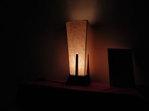 Photo Bauhaus Glass Candle Table Lamp