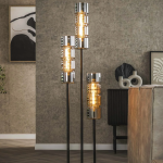 Moderne glazen kolom vloerlamp voor eigentijdse interieur