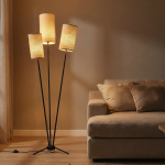 Stoffen hoge vloerlamp voor gezellige slaapkamerverlichting
