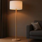 Dubbele stofschaduw gezellige vloerlamp voor appartement